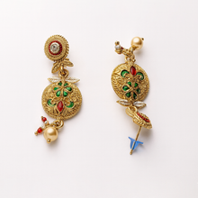 Traditional Gold Finish Kundan Pearl Bridal Necklace Set with Tassel Dori