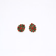 Traditional Gold Finish Red & Green Stone Pendant Necklace Set with Matching Earrings