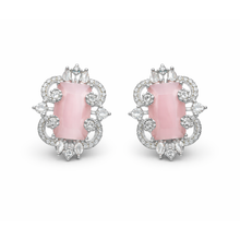 Elegant Silver Finish Pink Stone Necklace Set for Women