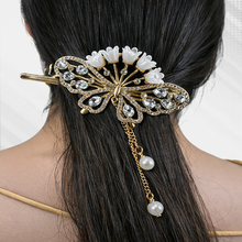 Gold Butterfly Pearl & Crystal Bridal Hair Comb for Women