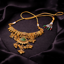 Traditional Gold Finish Multicolor Kundan Necklace Set for Women