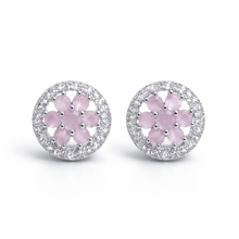 Elegant Silver & Gold Tone American Diamond Necklace Set with Matching Earrings