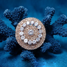 Rose Gold Finish Multi-Halo CZ Statement Ring – Premium Artificial Jewellery