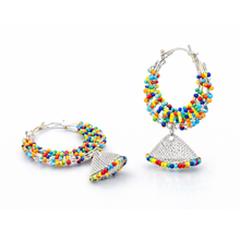 Multicolor Beaded Hoop Jhumka Earrings