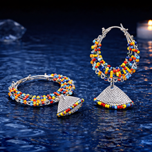 Multicolor Beaded Hoop Jhumka Earrings