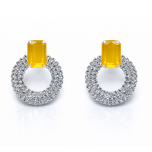 CZ Halo Drop Earrings – Premium Artificial Jewellery