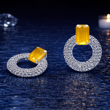 CZ Halo Drop Earrings – Premium Artificial Jewellery