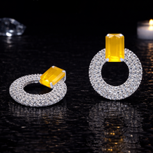 CZ Halo Drop Earrings – Premium Artificial Jewellery