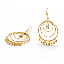 Layered Hoop Bell Charm Earrings – Gold & Silver Finish (Variant)