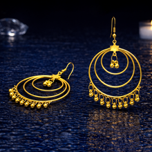 Layered Hoop Bell Charm Earrings – Gold & Silver Finish (Variant)
