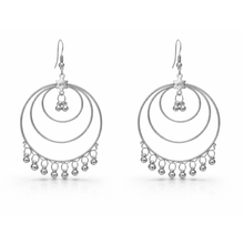 Layered Hoop Bell Charm Earrings – Gold & Silver Finish (Variant)