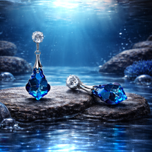 Crystal Drop Silver Finish Party Earrings for Women