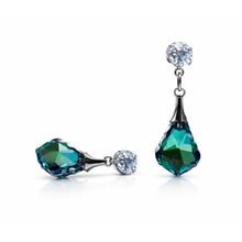 Crystal Drop Silver Finish Party Earrings for Women