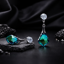 Crystal Drop Silver Finish Party Earrings for Women