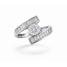 Silver Finish CZ Cocktail Ring for Women – Adjustable Statement Ring