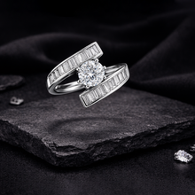 Silver Finish CZ Cocktail Ring for Women – Adjustable Statement Ring