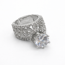 Silver Finish CZ Solitaire Designer Ring – Premium Artificial Jewellery