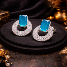 CZ Halo Drop Earrings – Premium Artificial Jewellery
