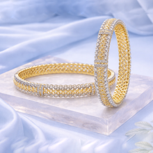 Gold & Silver Finish CZ Designer Bracelets (Set of 2) – Premium Artificial Jewellery