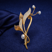 Gold Leaf Pearl & Crystal Bridal Hair Comb for Women