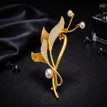 Gold Leaf Pearl & Crystal Bridal Hair Comb for Women