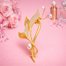 Gold Leaf Pearl & Crystal Bridal Hair Comb for Women