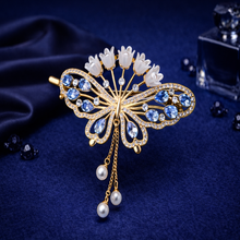 Gold Butterfly Pearl & Crystal Bridal Hair Comb for Women