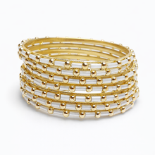 Elegant Gold Finish Beaded Bangles Set for Women