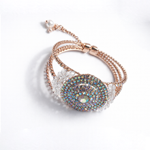 Crystal Disc Charm Adjustable Bracelet