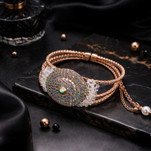 Crystal Disc Charm Adjustable Bracelet