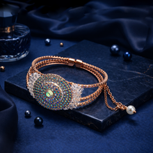 Crystal Disc Charm Adjustable Bracelet