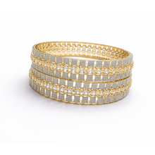 Luxury Gold & Silver Tone Crystal Studded Bangles Set for Women