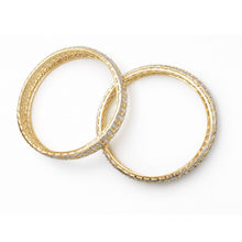 Luxury Gold & Silver Tone Crystal Studded Bangles Set for Women